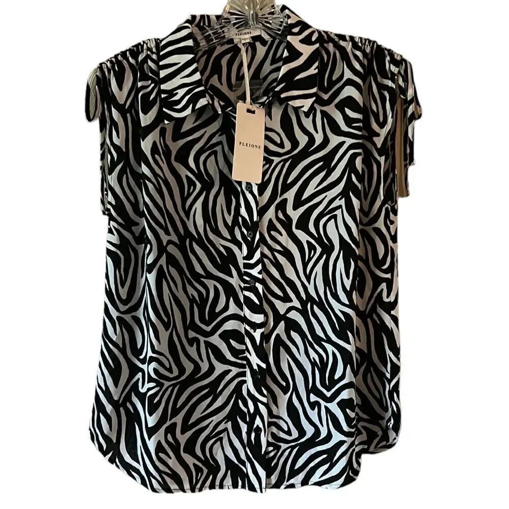 NEW Pleione Animal Print Shirt
